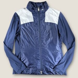 Kjus Retention Jacket Womens 40 L Blue White Full‎ Zip Insulated Golf Ski Coat